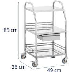 NEW Kozmetični laboratorijski voziček STAL 3 police 1 predal 49 x 36 x 85 cm 30 kg