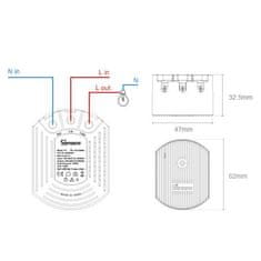 Sonoff D1 inteligentni regulator svetlobe RF 433 MHz črn