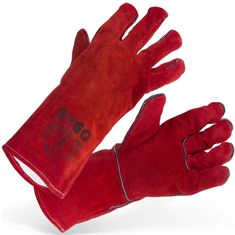 Noah Zaščitne varilne rokavice iz goveje kože rdeče barve