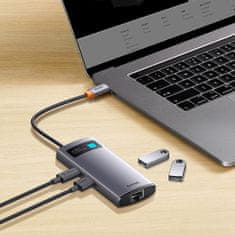 Noah Priključna postaja Metal Gleam Series HUB 4v1 USB-C 3xUSB 3.2 RJ45