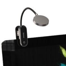 BASEUS Mini LED svetilka za branje z zaslonom in sponko sive barve