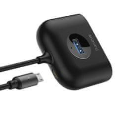 PRO Adapter HUB 4v1 USB Adapter USB3.0 TO USB3.0*1+USB2.0*3 1m Black