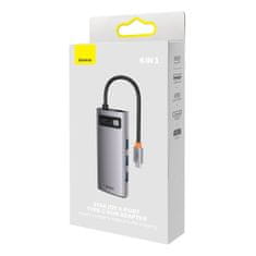 Noah Priključna postaja Metal Gleam Series HUB 6v1 USB-C HDMI 3xUSB 3.2 Power Delivery VGA siva