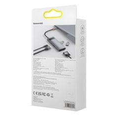 Noah Priključna postaja Metal Gleam Series HUB 6v1 USB-C HDMI 3xUSB 3.2 Power Delivery VGA siva