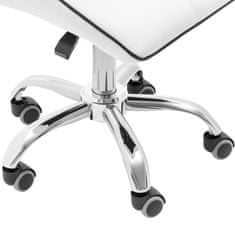 NEW Kozmetični vrtljivi stol z naslonom na kolesih 45-59 cm ELGG - bela