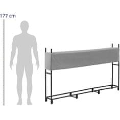 Hillvert Zunanji kovinski nosilec za drva s pokrovom do 100 kg 200 x 25 x 116 cm