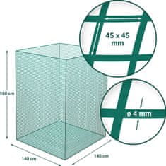 Noah Mreža za seno v snopih za krmljenje konj očesa 45 x 45 mm 1,4 x 1,4 x 1,6 m