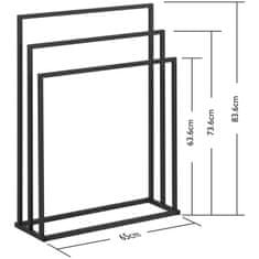 NEW Stojalo za brisače STAL 65 x 21,5 x 84 cm temno siva