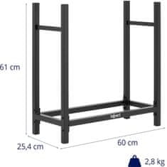 Noah Podstrešni regal za drva 60 x 25 x 61,5 cm