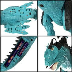 WOWO Dinozaver z daljinskim upravljalnikom - RC Dragon Dinozaver - daljinski upravljalnik, hoja, rjovenje, dihanje pare, 41 cm