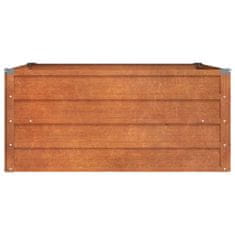 Vidaxl Vrtna visoka greda rusty 100x100x45 cm corten jeklo