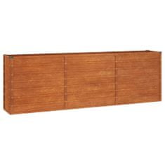 Vidaxl Vrtna visoka greda rusty 240x40x77 cm corten jeklo