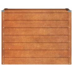 Vidaxl Vrtna visoka greda rusty 100x40x77 cm corten jeklo