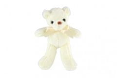 Teddies Medvedek/medvedka z lokom 30cm bela