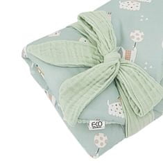 EKO ECO Muslin zavitek s kokosovim vložkom Psi Muselin Mint 75x75 cm