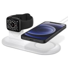 slomart spigen magfit duo apple magsafe &amp; apple watch polnilno stojalo belo