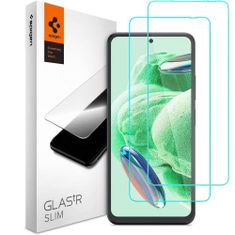 slomart spigen glas.tr slim 2-pack kaljeno steklo xiaomi redmi note 12 4g / 5g / poco x5 5g jasno