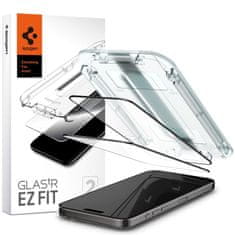 slomart spigen glas.tr "ez fit" fc 2-pack kaljeno steklo za iphone 15 pro black