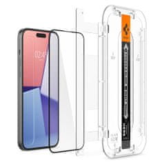 slomart spigen glas.tr "ez fit" kaljeno steklo za iphone 15 black