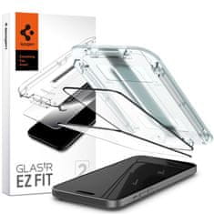 slomart spigen glas.tr "ez fit" fc 2-pack kaljeno steklo za iphone 15 črno