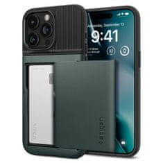 slomart spigen slim armor cs, abyss green - iphone 15 pro max