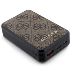 slomart guess powerbank 18w gupb10dp4gegw 10000mah brązowy/brown 4g leather metal logo