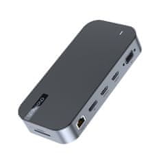 slomart choetech hub m52 usb-c - usb-c pd/usb-c/usb-a/hdmi/vga/dp/sd/tf/rj45/aux - siva