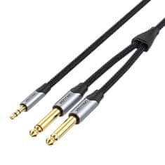 Vention Avdio kabel mini jack 3,5 mm do 2x 6,5 mm BARHG 1,5 m (siv)