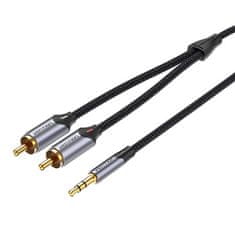 Vention Avdio kabel 2xRCA na 3,5 mm BCNBJ 5m (siv)