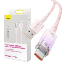 BASEUS kabel za hitro polnjenje iz USB v USB-C 6a,1m (roza)