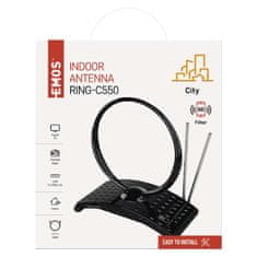 Emos Antena sobna CITY RING-C550, DVB-T2, DAB, FM, filtr LTE/4G/5G