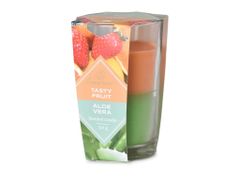 Emocio Glass 76x118 mm Dvo-barvna dišeča sveča Tasty Fruit & Aloe Vera
