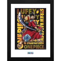 AbyStyle One Piece Uokvirjeni plakat - Luffy v Wano Umetniško delo