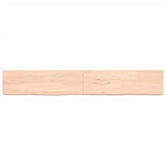 Vidaxl Kopalniški pult 200x30x(2-4) cm neobdelan trden les