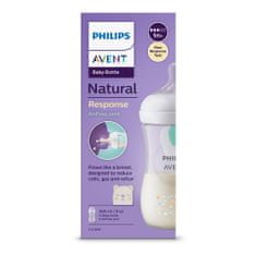 Avent Steklenička Natural Response z zračnim ventilom 260 ml +1m Medvedek