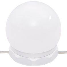 Vidaxl Toaletna mizica z LED lučkami visok sijaj bela 96x40x142 cm