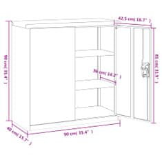 Vidaxl Arhivska omara bela 90x40x90 cm jeklo