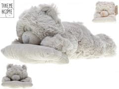 Take Me Home Medvedek 25 cm ležeč z blazino - mešanica barv (bela, siva)