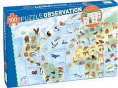 Djeco Puzzle Opazovanje: živali z vsega sveta 100 kosov