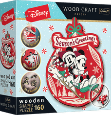 Trefl Wood Craft Origin Puzzle Mickey and Minnie's Christmas Adventure 160 kosov