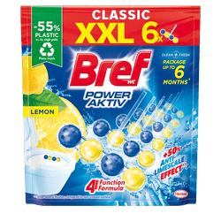  Bref Power Aktiv trda obešanka za WC, limona, 6x50 g