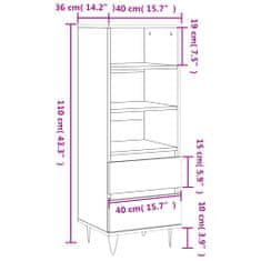 Vidaxl Visoka omara sonoma hrast 40x36x110 cm inženirski les