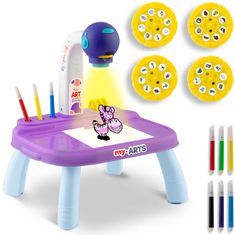 ACTIVESHOP Ricokids projektor za učenje risanja 773700 - vijolična