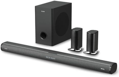 soundbar majority everest Bluetooth aux in hdmi usb port brezžični nizkotonec načini glasba filmi dialogi satelitski zvočniki