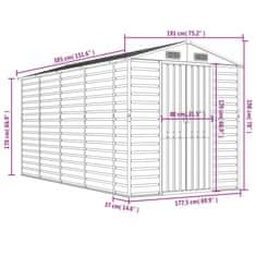 Vidaxl Vrtna lopa antracit 191x385x198 cm pocinkano jeklo