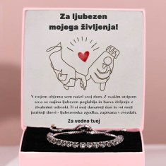 Lovilion Za ljubezen mojega življenja! - Zapestnica s cirkonij kristali YARA_TENNISBRACELET Darilo za punco, Darilo za ženo