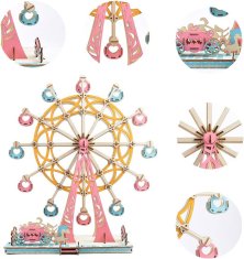 Woodcraft Lesena 3D sestavljanka Ferris Wheel Pastel