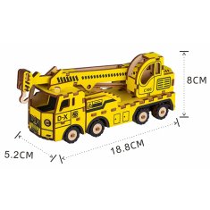 Woodcraft Lesena 3D sestavljanka Žerjav Vagon