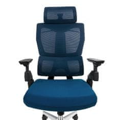 Vrtljivi pisarniški fotelj z naslonom za roke BARD modre barve
