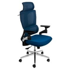 Vrtljivi pisarniški fotelj z naslonom za roke BARD modre barve